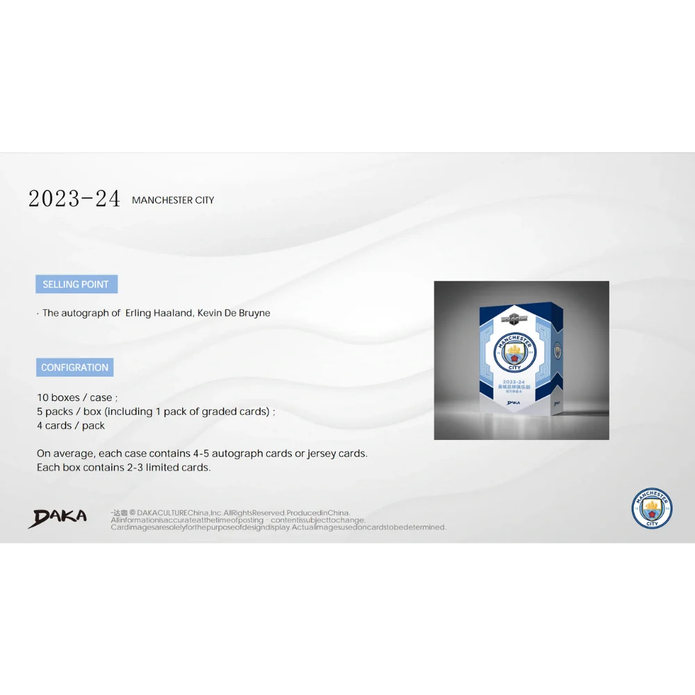 Daka 2023-24 Manchester City Holocene - Hobby Box - Only on seatfan